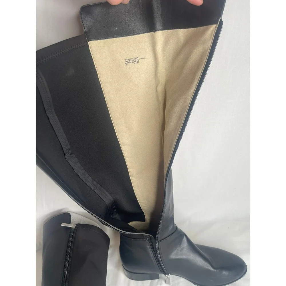 Michael Kors Black Over The Knee Stretch‎ Back Riding Boots PV22E Womens 9M